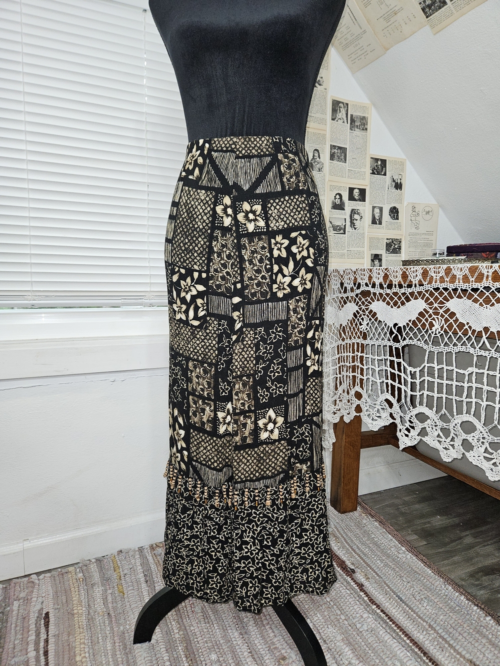Boho Beadwork Maxi Skirt